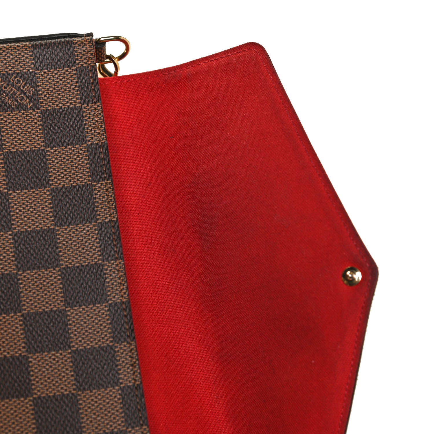 Louis Vuitton Damier Ebene Pochette Felicie Chain Wallet 8 of 10