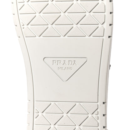 Prada Spazzolato Rois Triangle Womens Downtown Low Top 30mm Sneakers 40 Black White 8 of 9