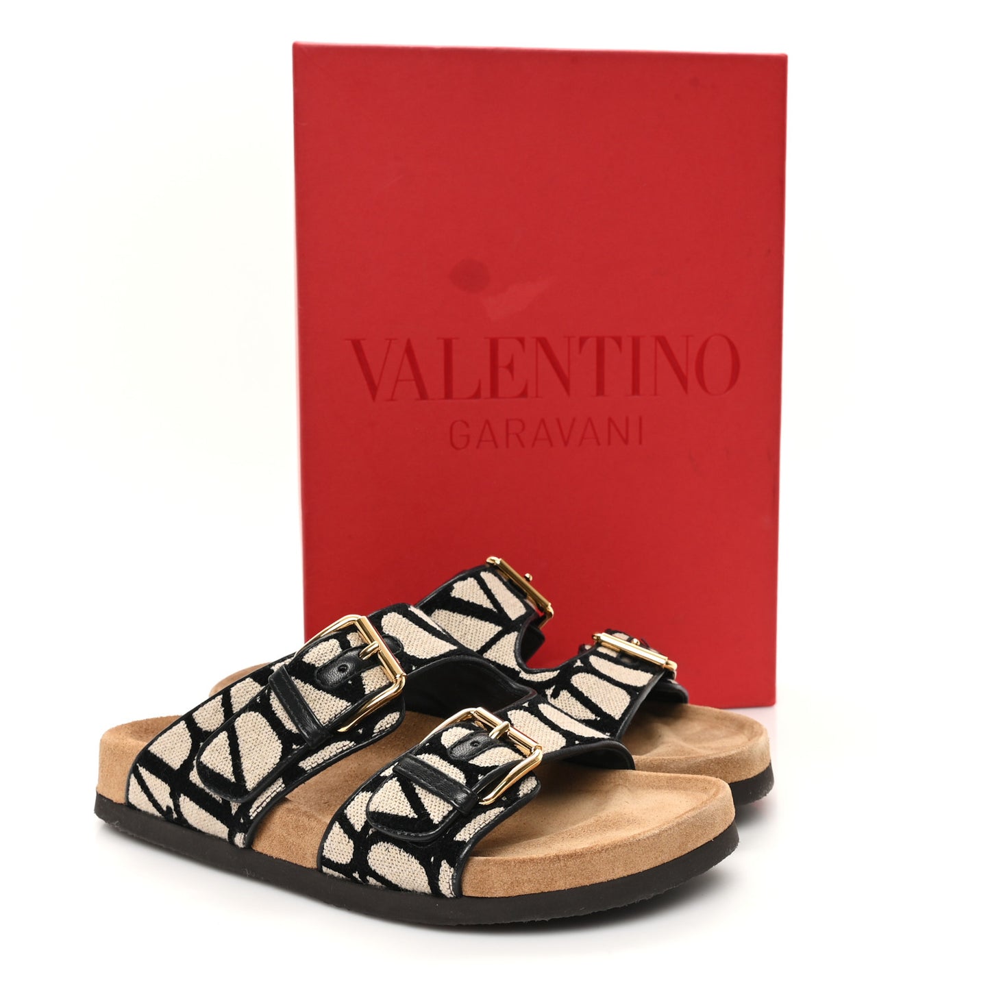 Toile Iconographe Vlogo Slide Sandals 38 Naturale Black Fondant
