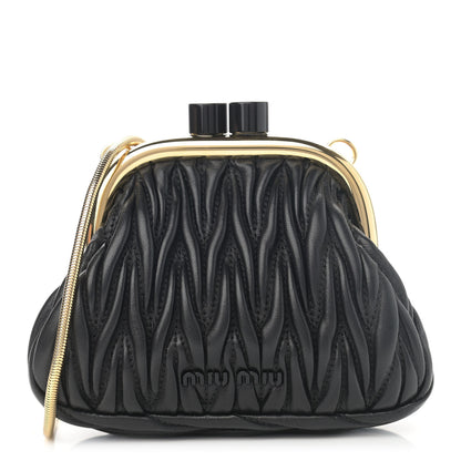 Miu Miu Nappa Matelasse Miu Belle Mini Bag Black 1 of 12