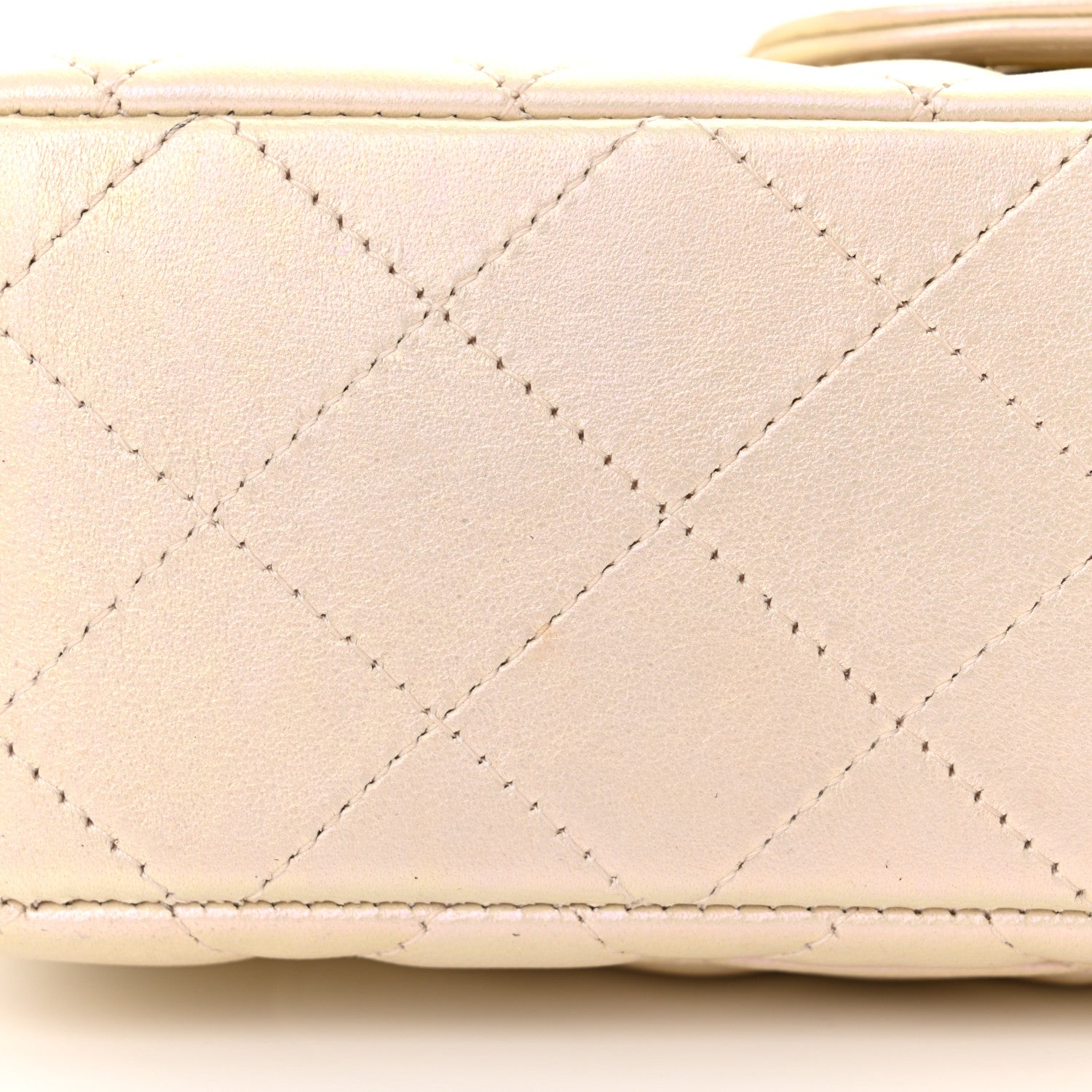Chanel Iridescent Lambskin Quilted Mini Rectangular Flap Ivory 11 of 13