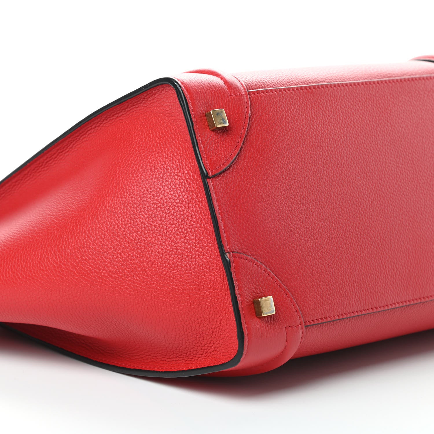 Celine Drummed Calfskin Mini Luggage Coquelicot 9 of 12