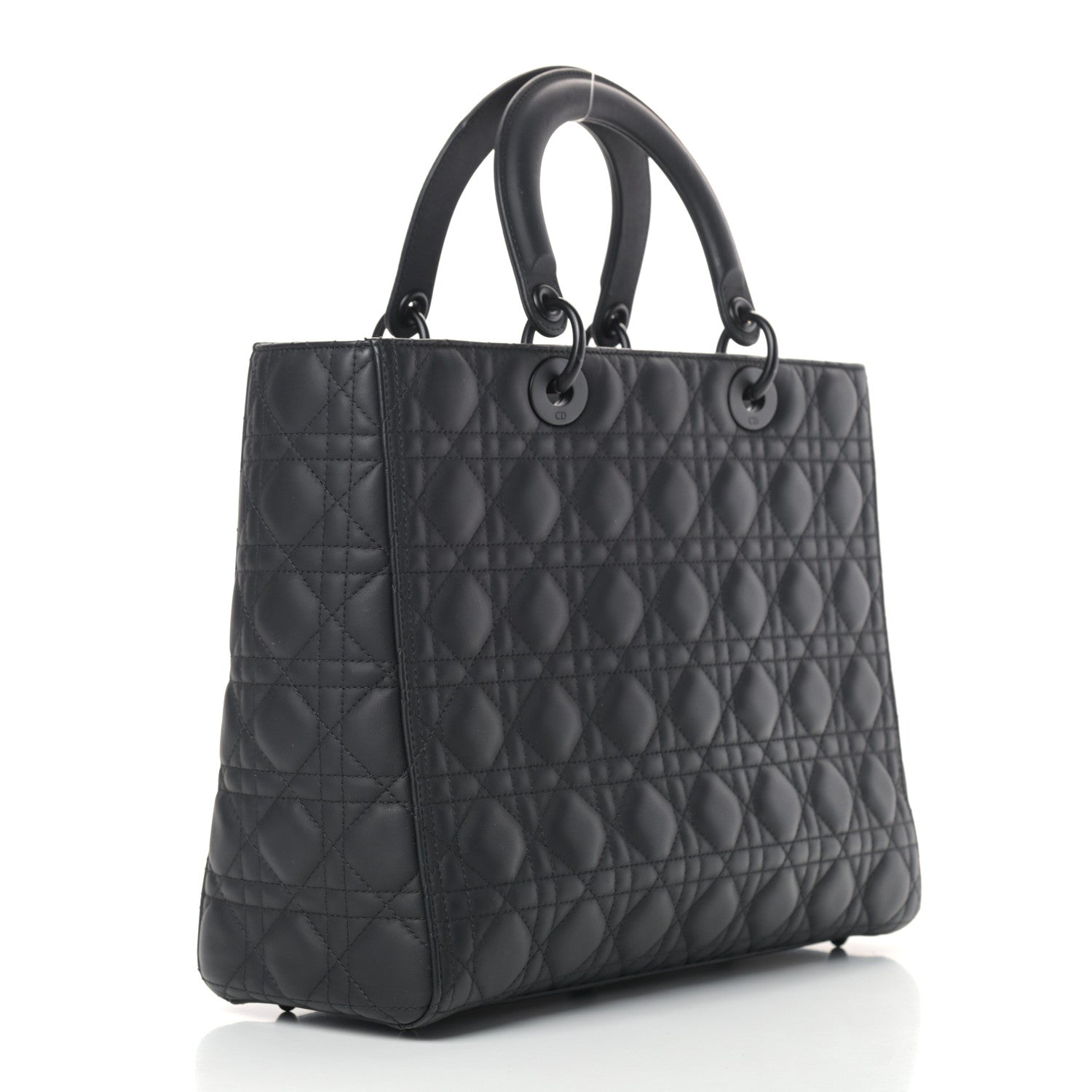 Christian Dior Ultra Matte Calfskin Cannage Large Lady Dior Black 3 of 15