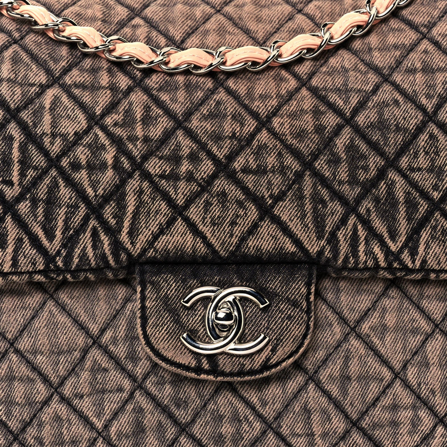 Denim Quilted Denimpression XXL Flap Rose Clair