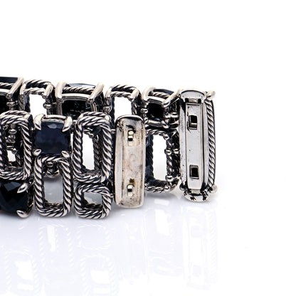 David Yurman Sterling Silver Diamond Black Orchid Hematite Onyx Mosaic Bracelet 5 of 7