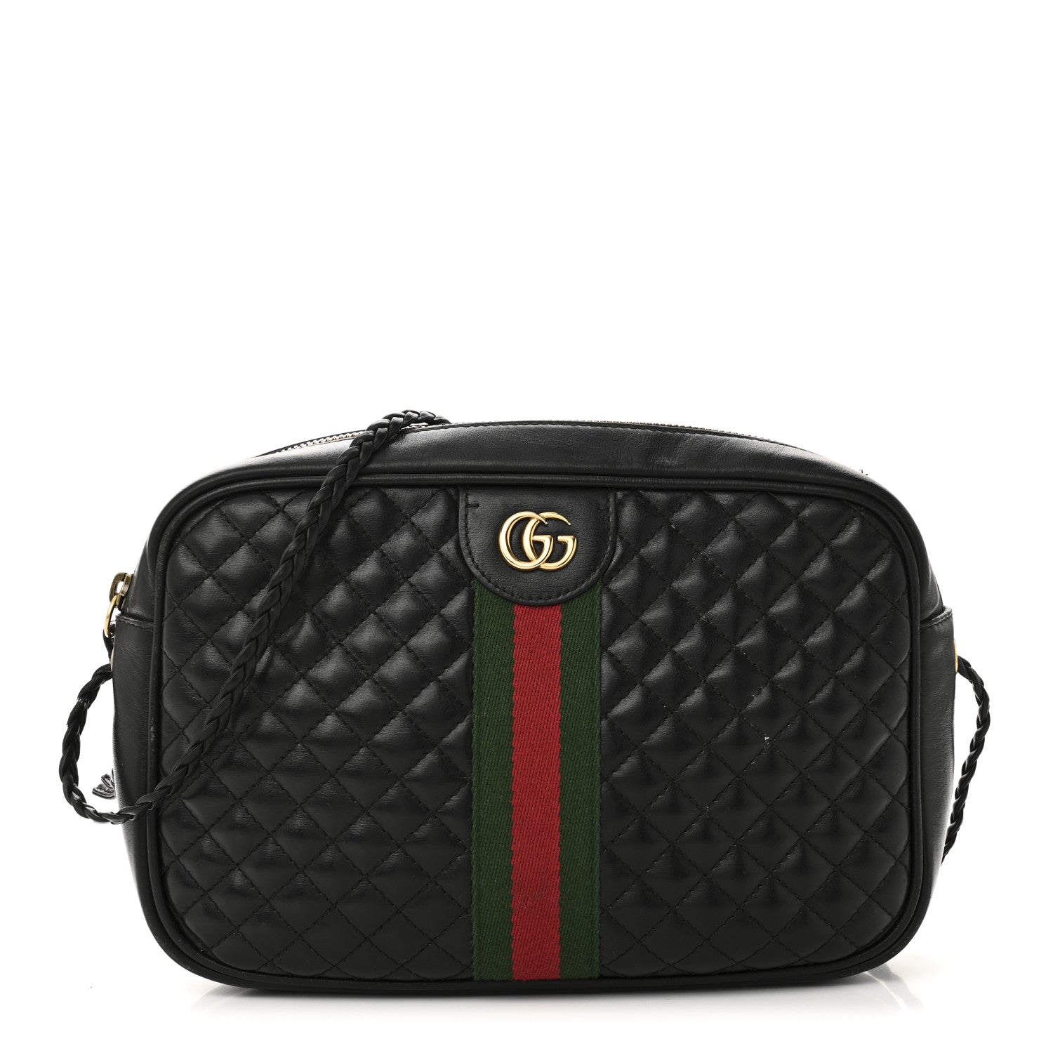 Gucci Calfskin Web Trapuntata Small GG Shoulder Bag Black 1 of 10