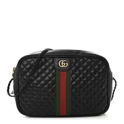Gucci Calfskin Web Trapuntata Small GG Shoulder Bag Black 1 of 10