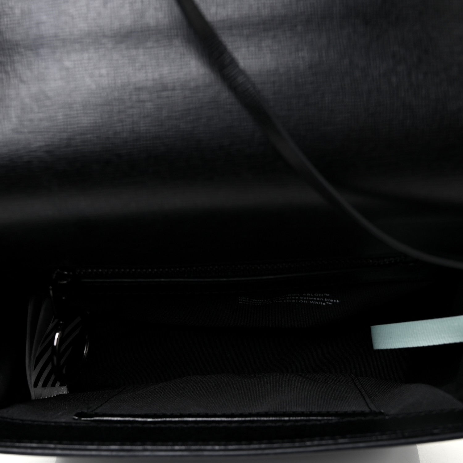 Off-White Calfskin Diag Flap Bag Black White 5 of 9