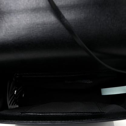 Off-White Calfskin Diag Flap Bag Black White 5 of 9