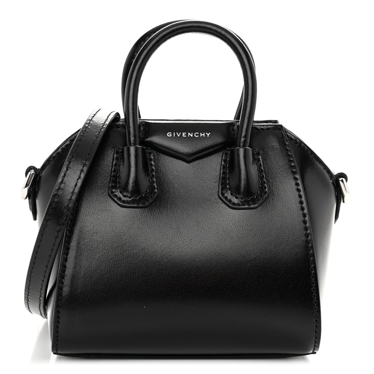 Shiny Lord Calfskin Micro Antigona Black