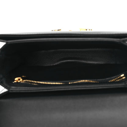 Celine Shiny Calfskin Besace Clea Chain Triomphe Black 5 of 9