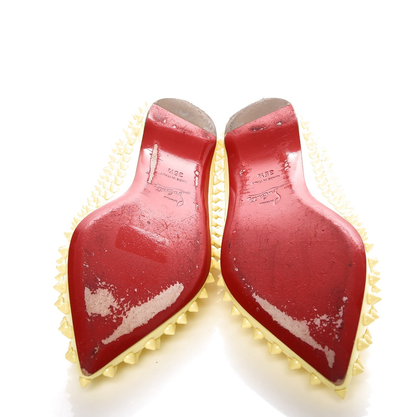 Patent Pigalle Spikes Flats 35.5 Lemon