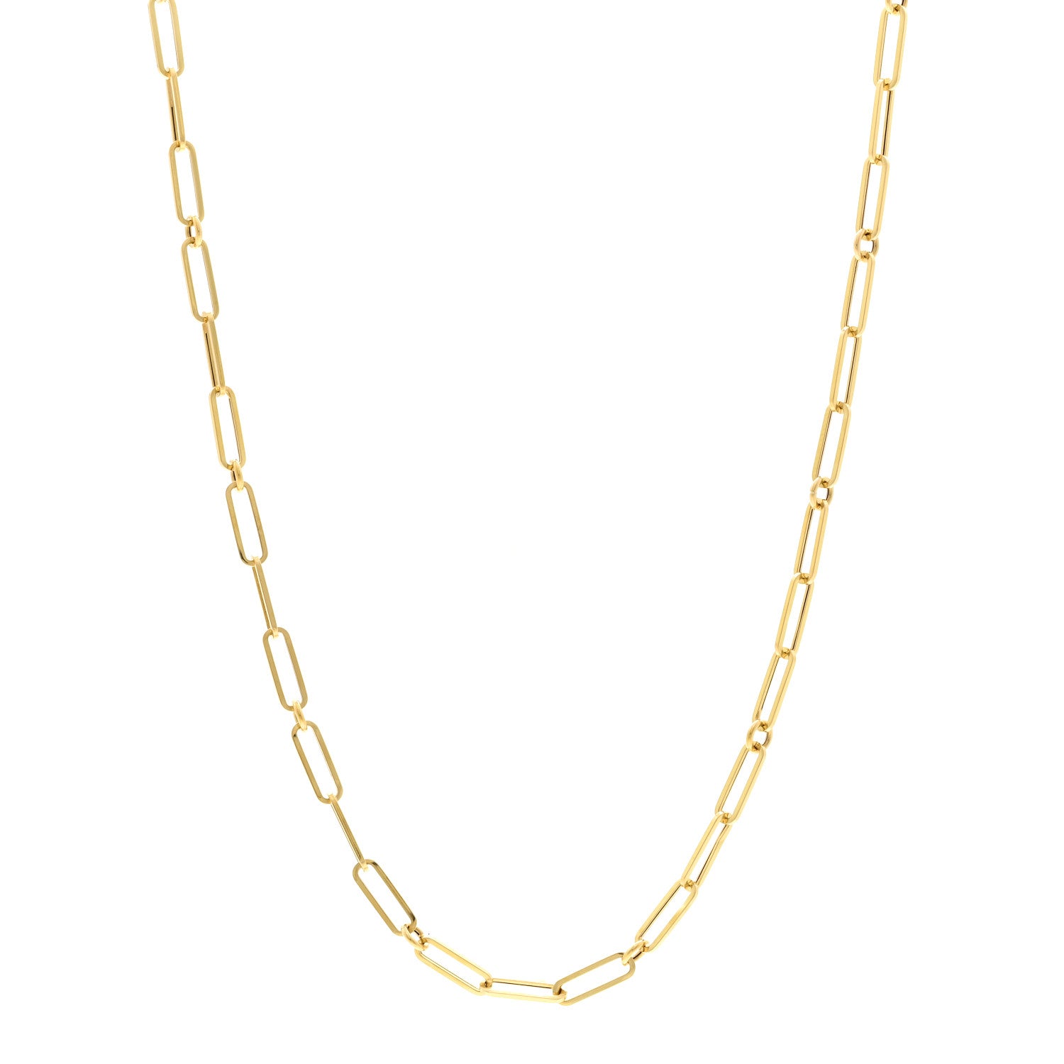 Roberto Coin 18K Yellow Gold Paper Clip Link Necklace 1 of 5