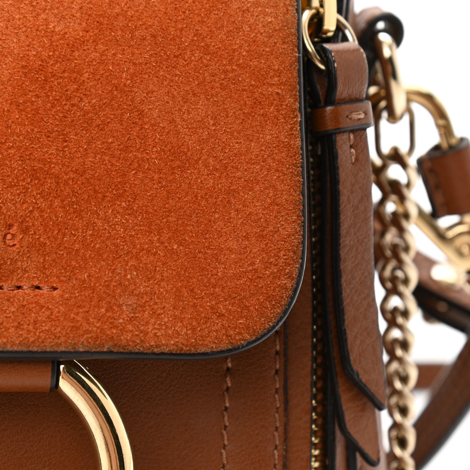 Chloe Suede Calfskin Mini Faye Backpack Tan 12 of 15