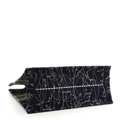 Christian Dior Canvas Embroidered Medium Zodiac Book Tote Blue Multicolor 4 of 8