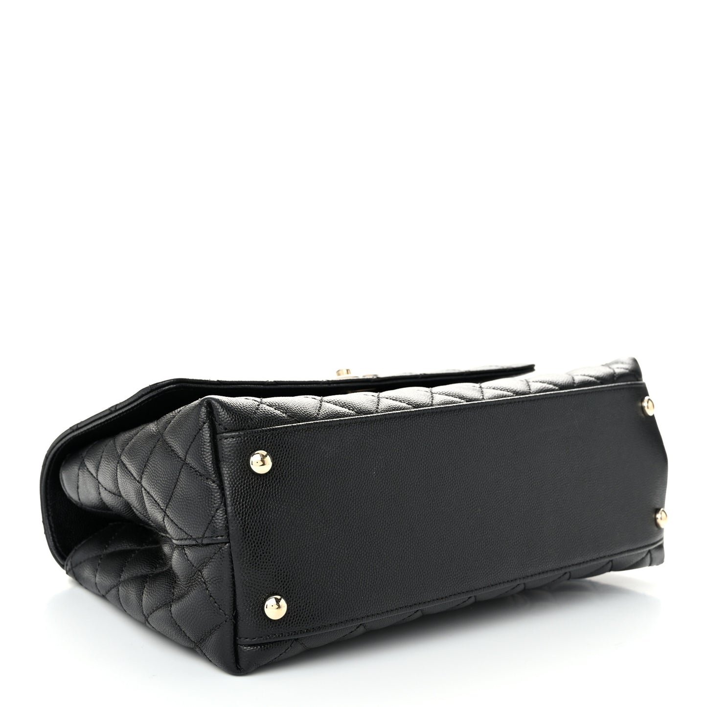 Caviar Quilted Small Coco Handle Flap Black