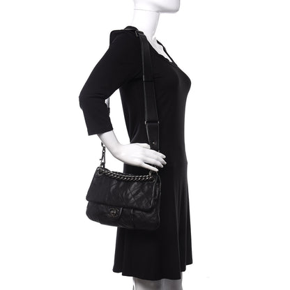 Chanel Calfskin Coco Pleats Messenger Flap Black 2 of 11