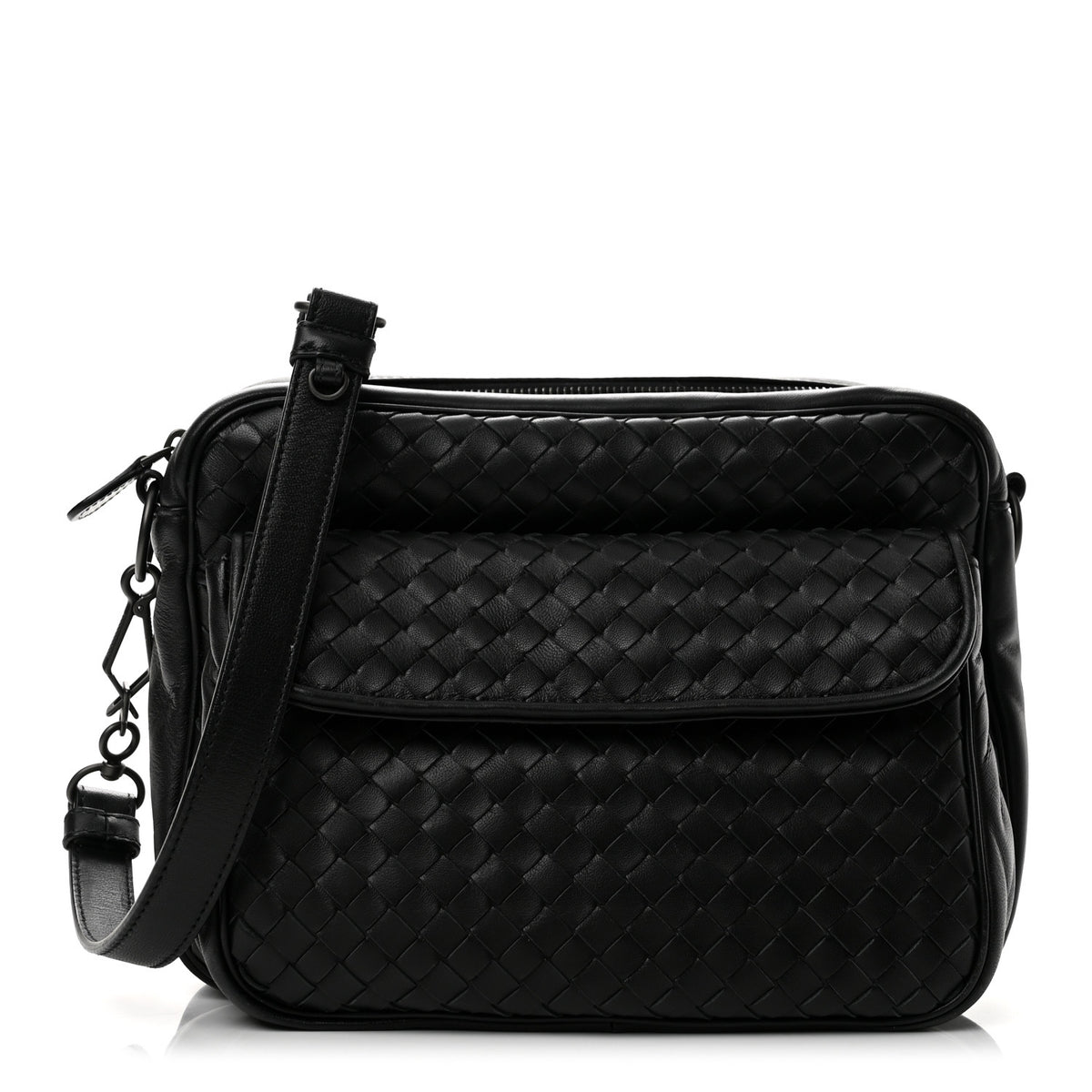 Bottega Veneta Nappa Intrecciato Messenger Bag Black 1 of 13
