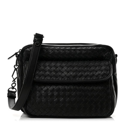 Bottega Veneta Nappa Intrecciato Messenger Bag Black 1 of 13