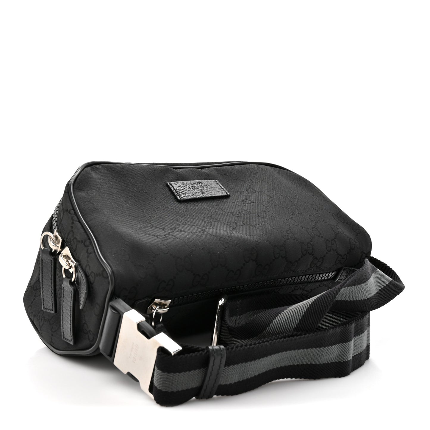 Nylon Monogram Fanny Pack Belt Bag Black