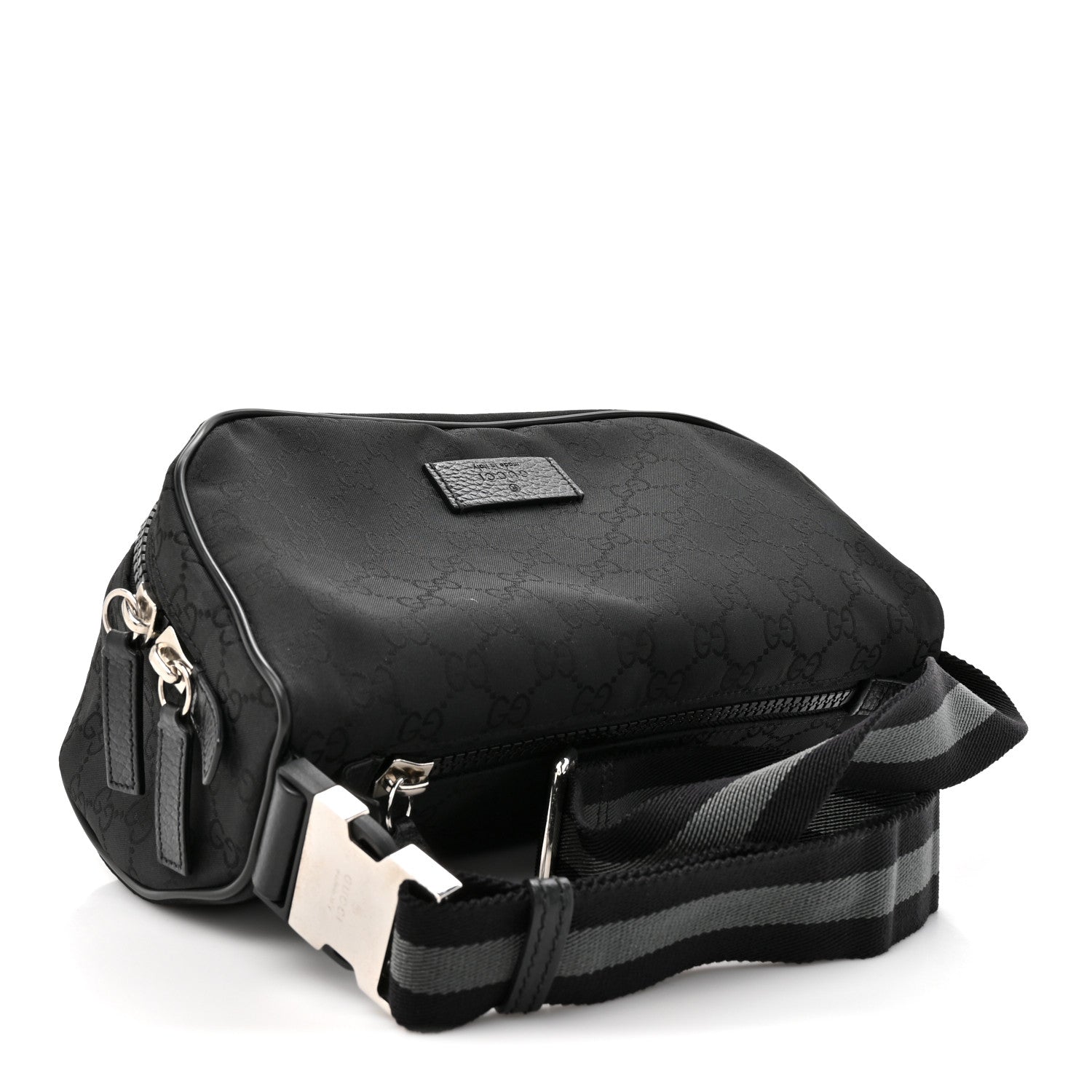 Gucci Nylon Monogram Fanny Pack Belt Bag Black 3 of 10