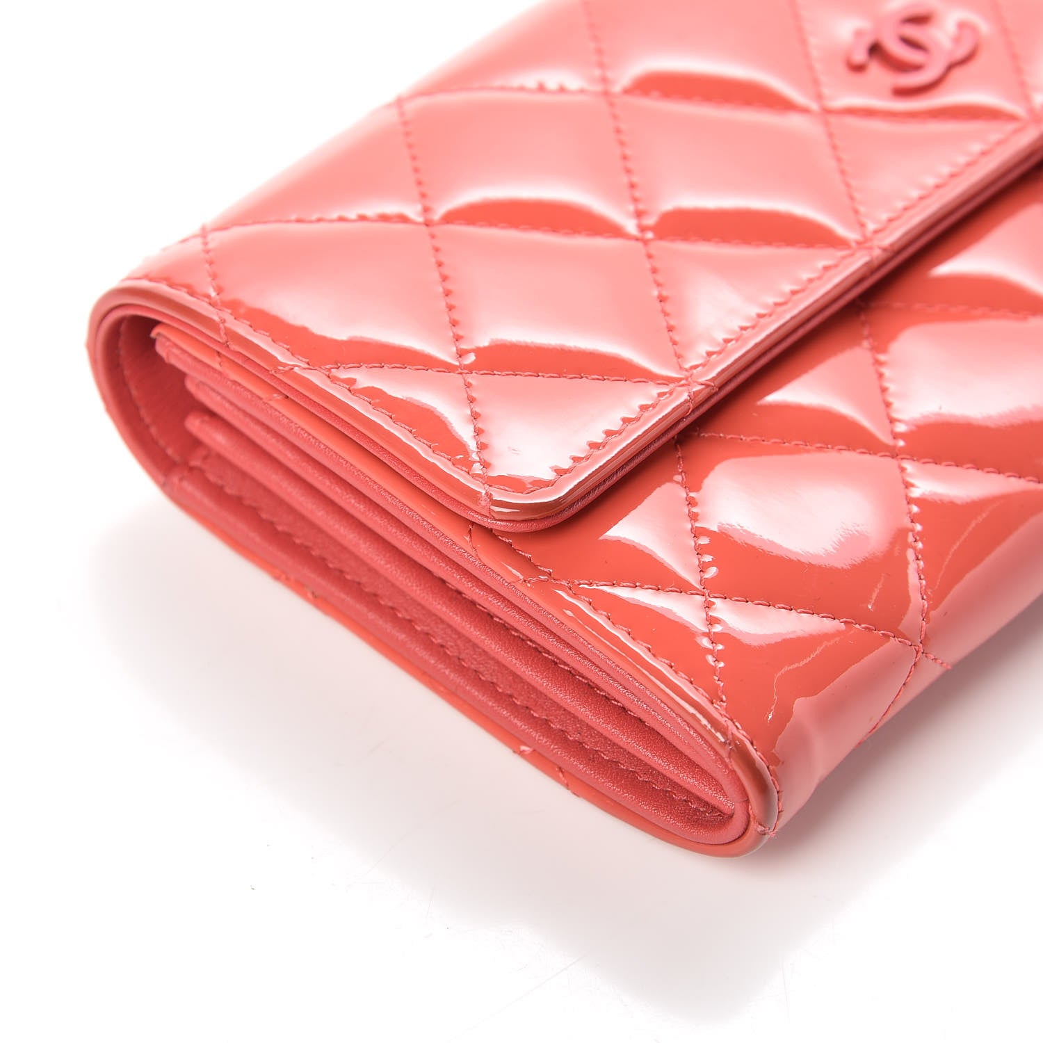 Chanel Patent Calfskin Quilted Large Flap Wallet Dark Pink 13 of 22