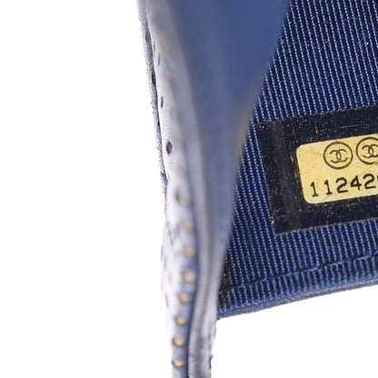 Chanel Perforated Lambskin Quilted Large Flap Wallet Blue 8 of 15