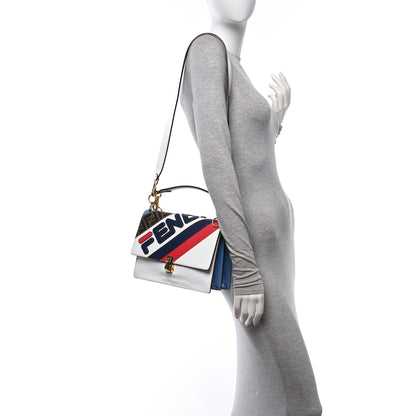 Fendi X FILA Vitello Liberty Mania Bi-Color FF 1974 Embossed Kan I Shoulder Bag White Nebula Multicolor 2 of 13
