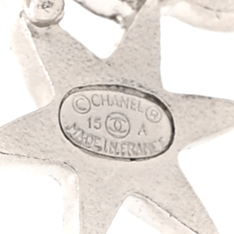 Crystal Star CC Earrings Silver
