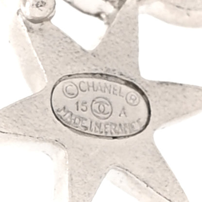 Chanel Crystal Star CC Earrings Silver 4 of 4