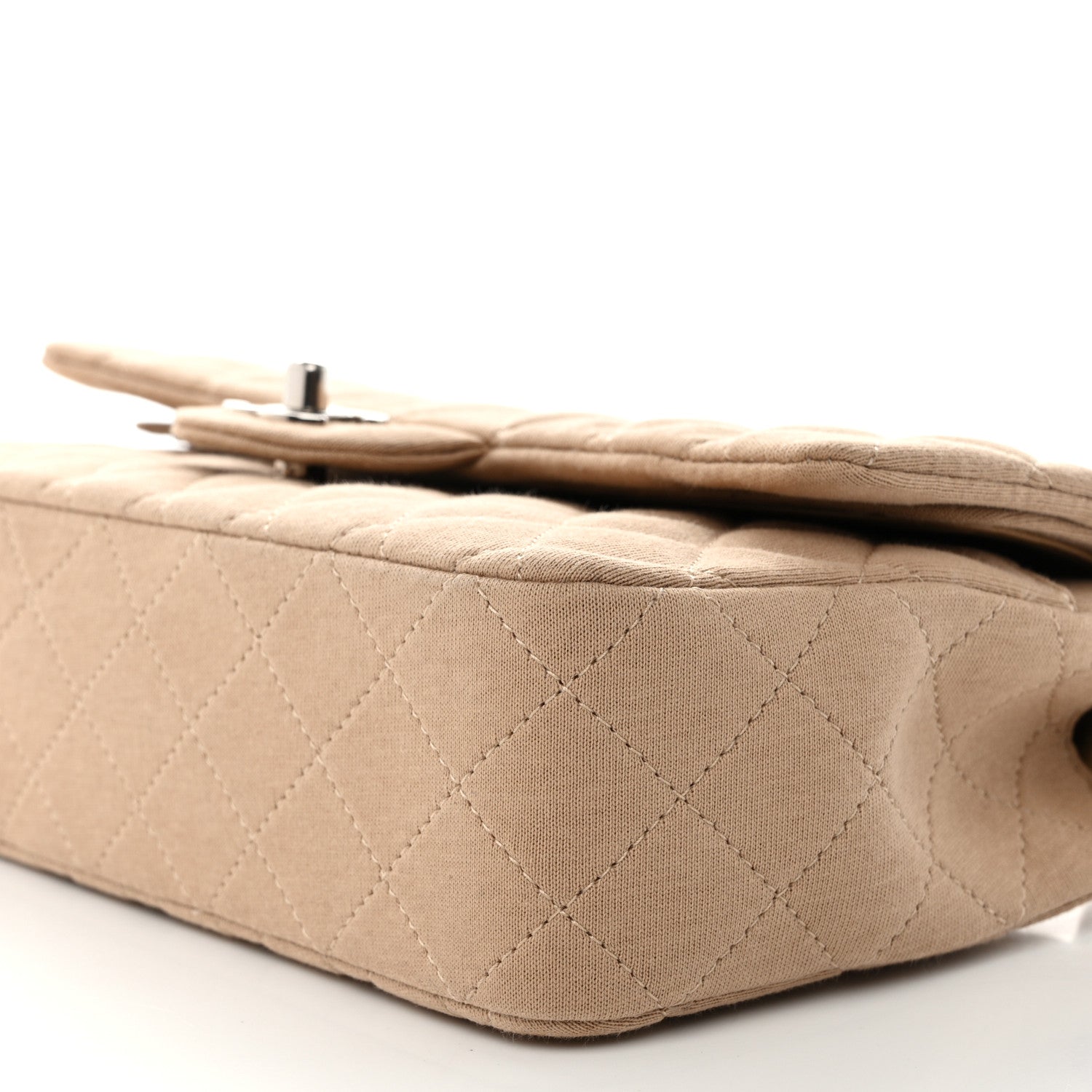 Chanel Jersey Quilted Small Double Flap Beige 10 of 11