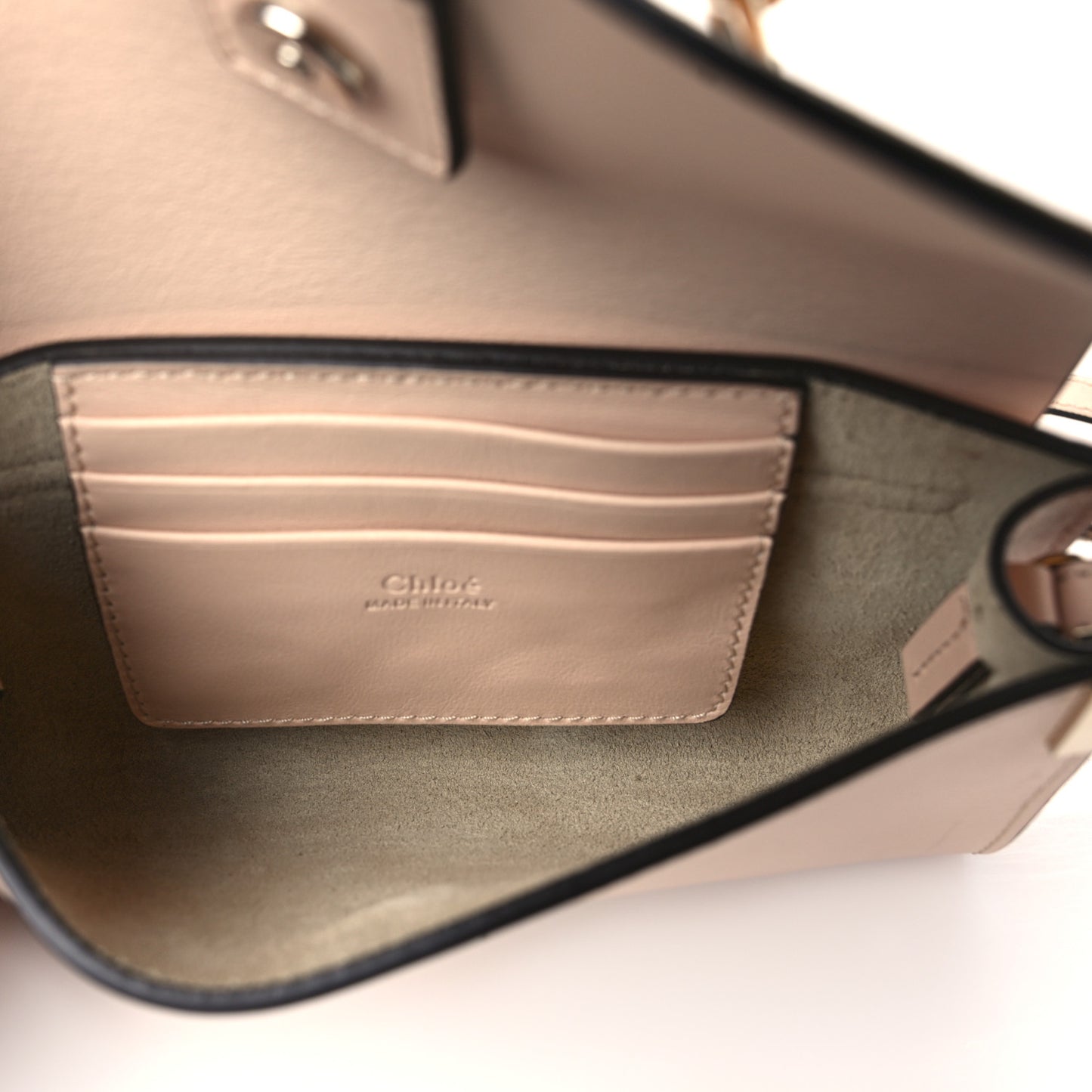 Suede Calfskin Mini Faye Shoulder Bag Cement Pink