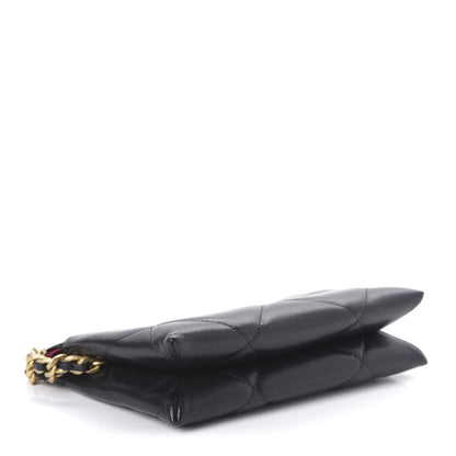 Chanel Shiny Goatskin Quilted Small Chanel 19 Pouch With Handle Black 4 of 11