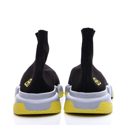 Balenciaga Neoprene Knit BB Mens Speed Sneakers 45 Black Grey Yellow 5 of 11