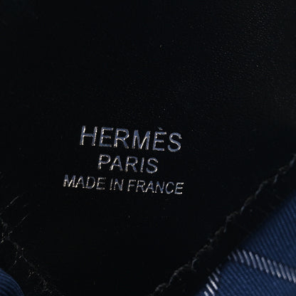 Hermes Silk Tatersale Balusoie Bag Bleu Indigo Black 6 of 10
