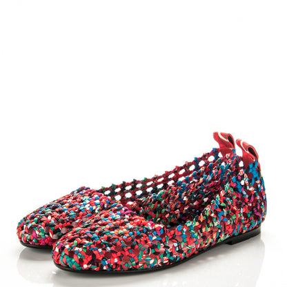 Hermes Printed Silk Braided Minorque Ballerina Flats 40 Multicolor 3 of 7