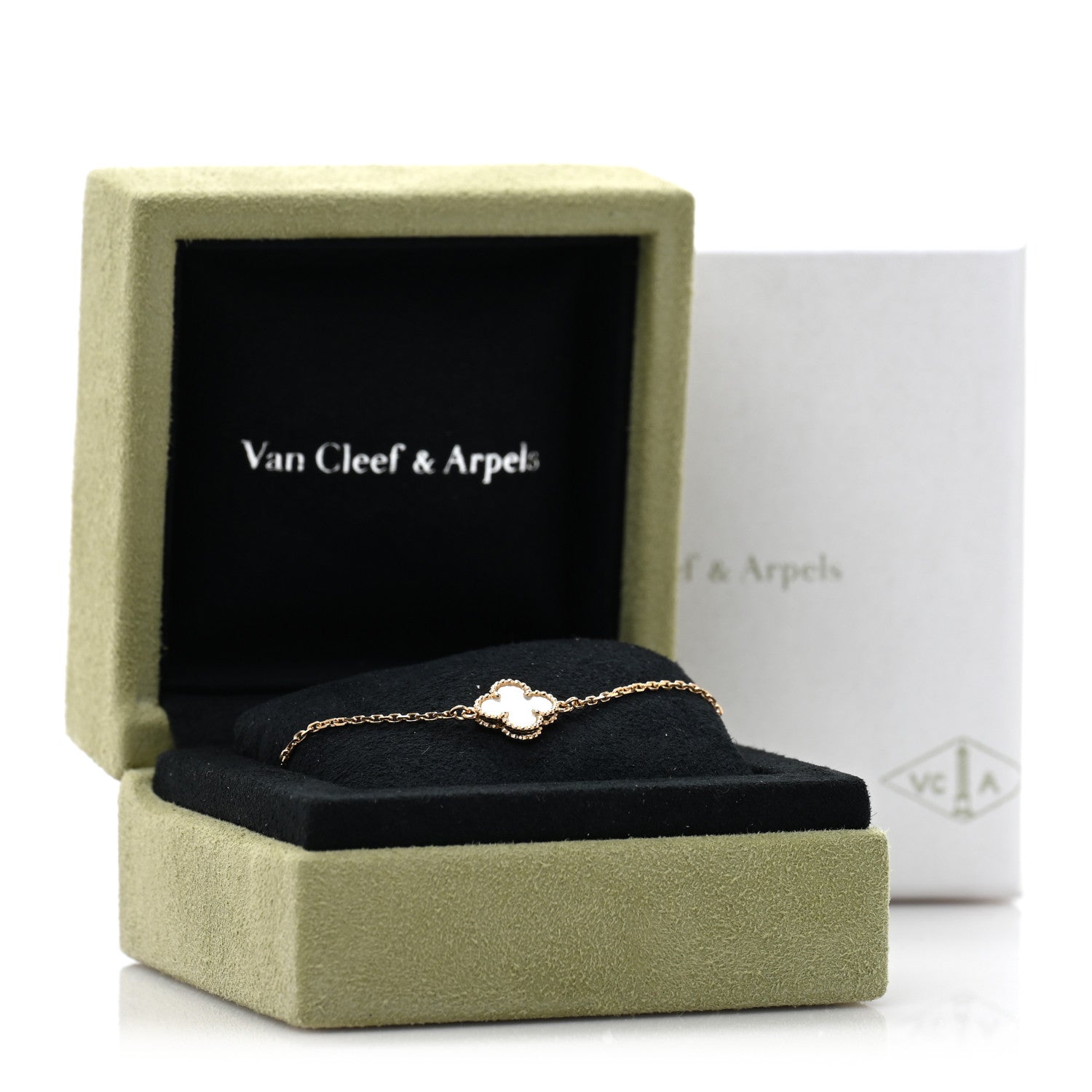 Van Cleef & Arpels 18K Yellow Gold Mother of Pearl Sweet Alhambra Bracelet 4 of 4