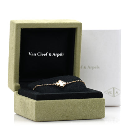 Van Cleef & Arpels 18K Yellow Gold Mother of Pearl Sweet Alhambra Bracelet 4 of 4