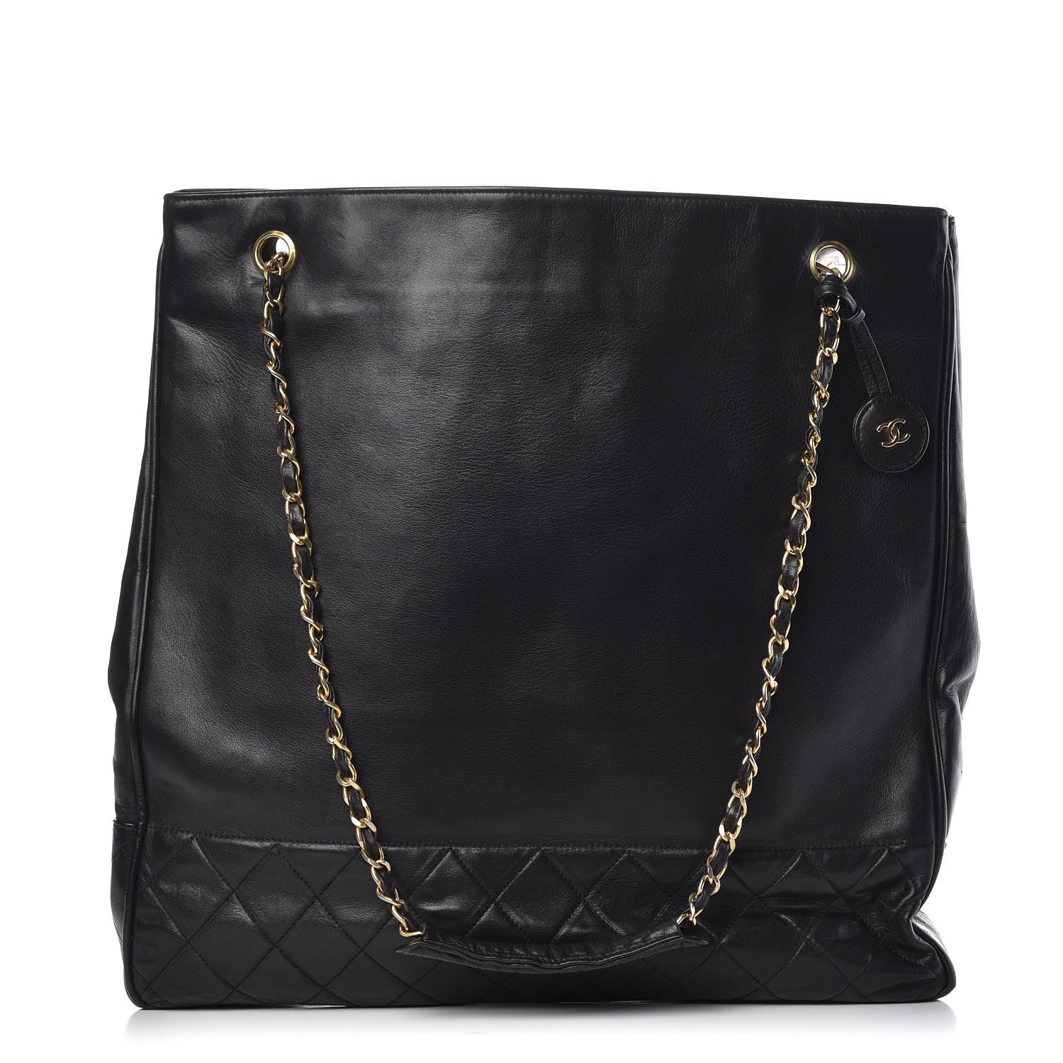 Chanel Lambskin Quilted Shopping Tote Black 1 of 17