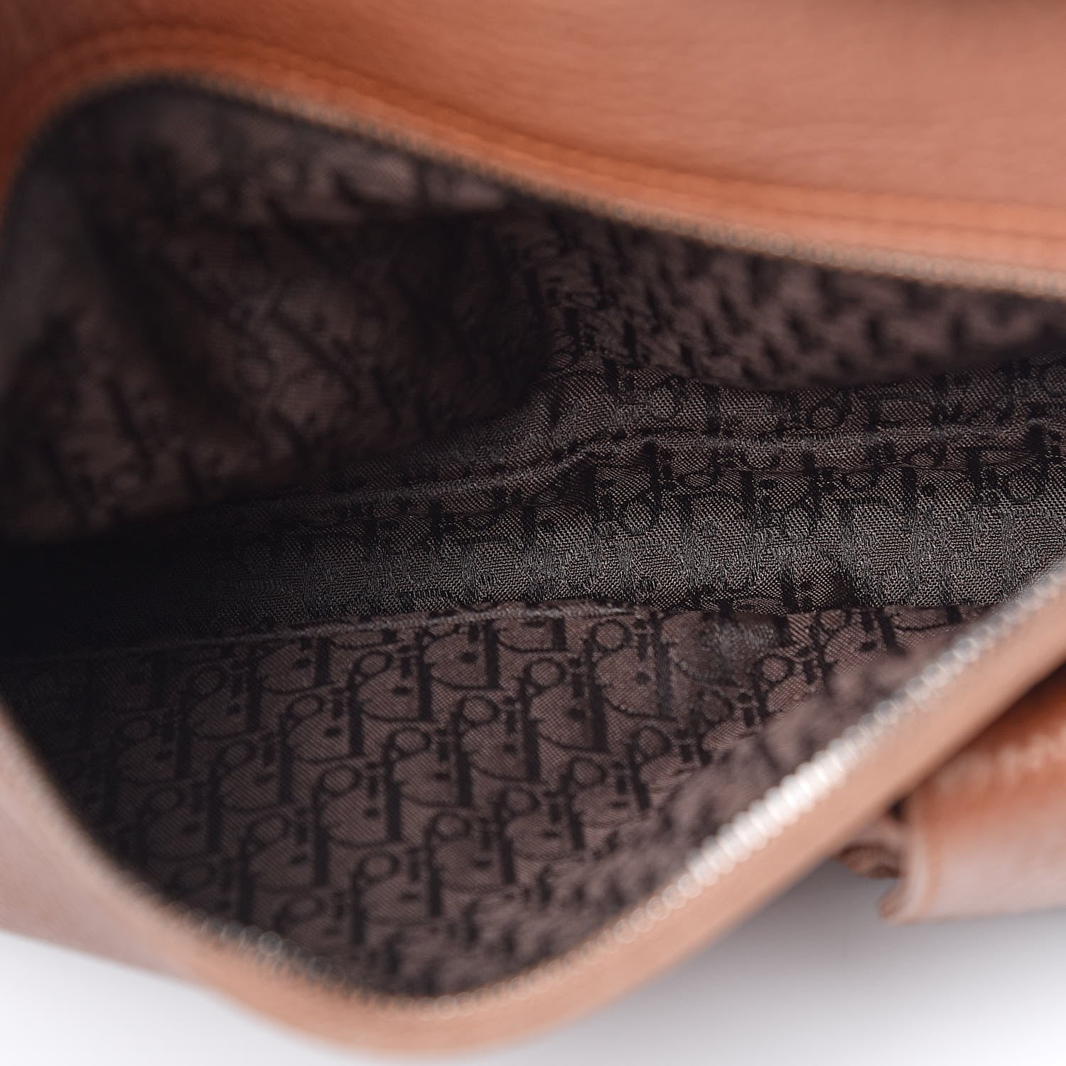 Christian Dior Calfskin Braided Gaucho Double Saddle Bag Brown 5 of 23