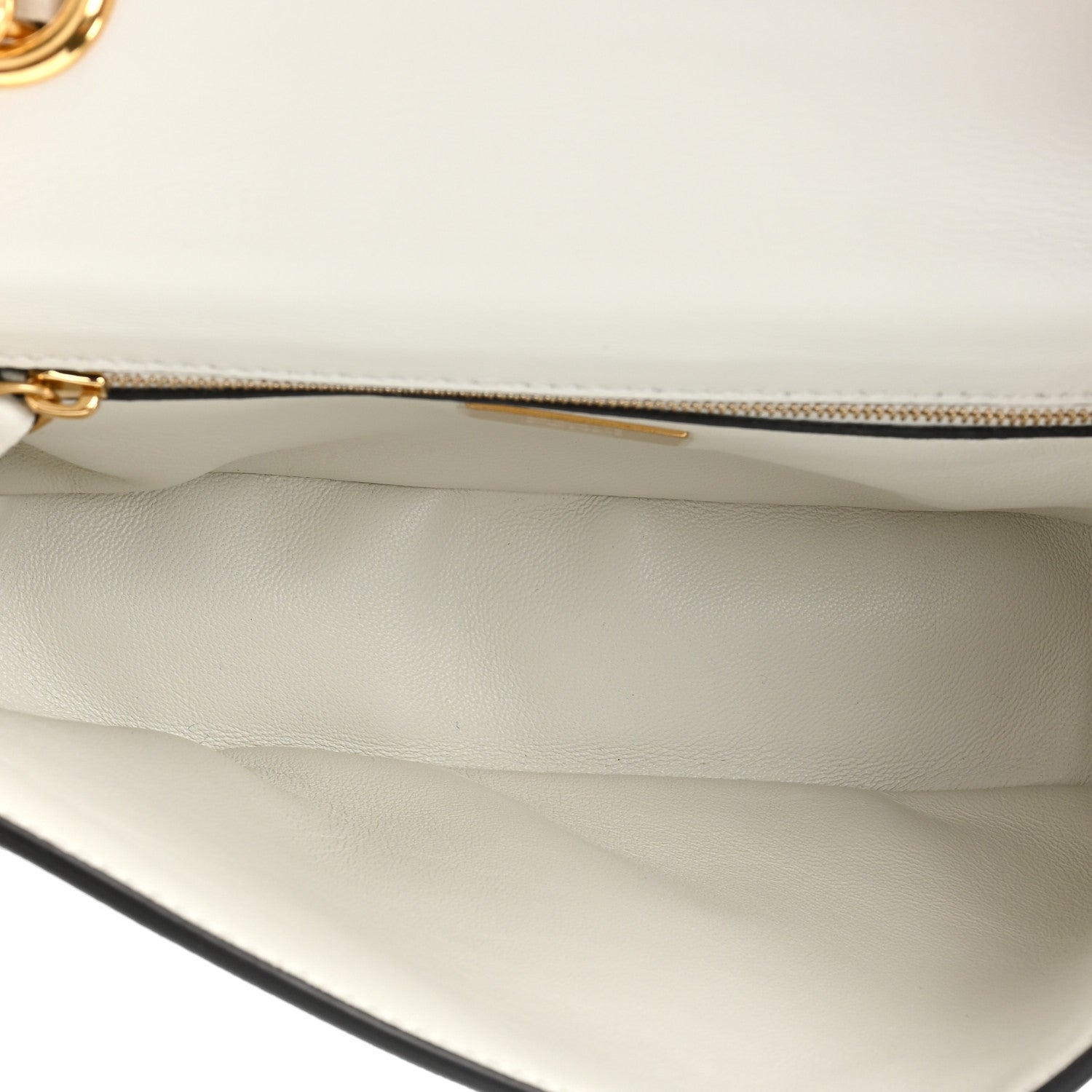 Fendi Nappa Small FF Embossed Midi Chain Baguette White 5 of 10