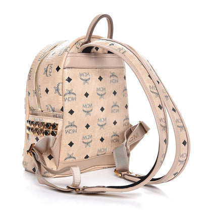 MCM Visetos Side Stud Mini Stark Backpack Beige 3 of 9