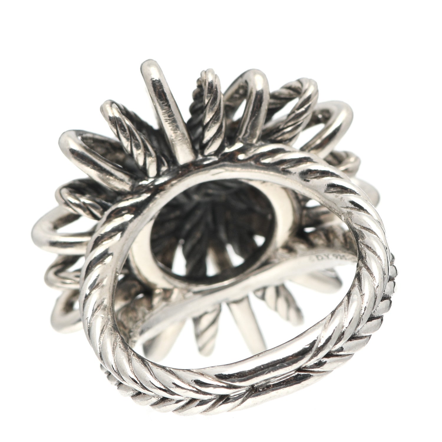 David Yurman Sterling Silver Diamond 25mm Starburst Ring 51 5.75 4 of 5