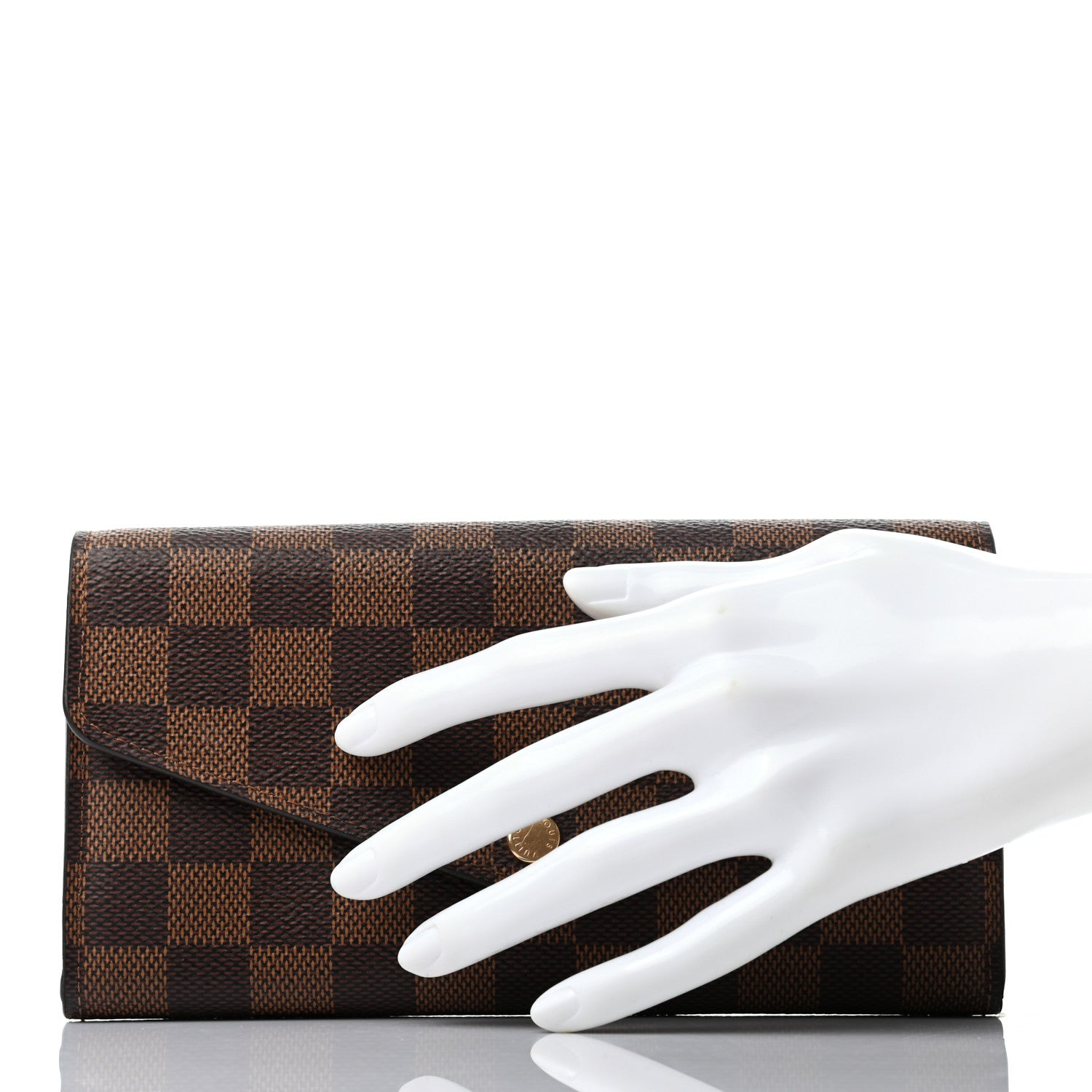 Louis Vuitton Damier Ebene Sarah Wallet NM 2 of 7