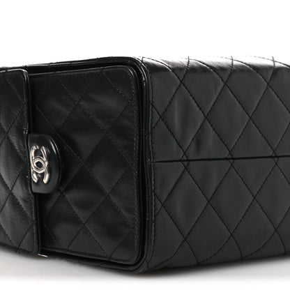 Chanel Shiny Crumpled Calfskin Quilted Small Chanel 25 Handbag Black 9 of 12