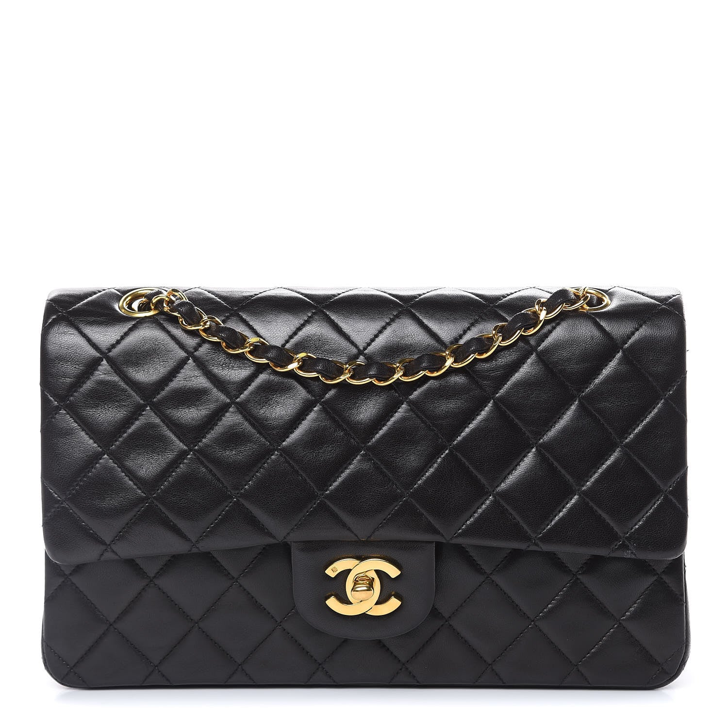 Chanel Lambskin Quilted Medium Double Flap Black 1 of 14
