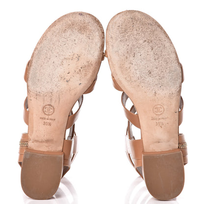 Chanel Calfskin Gladiator Sandals 39.5 Brown 5 of 15