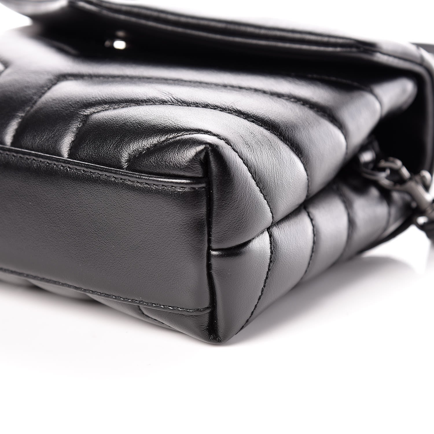 Saint Laurent Calfskin Y Quilted Monogram Toy Loulou Crossbody Bag Black 6 of 10