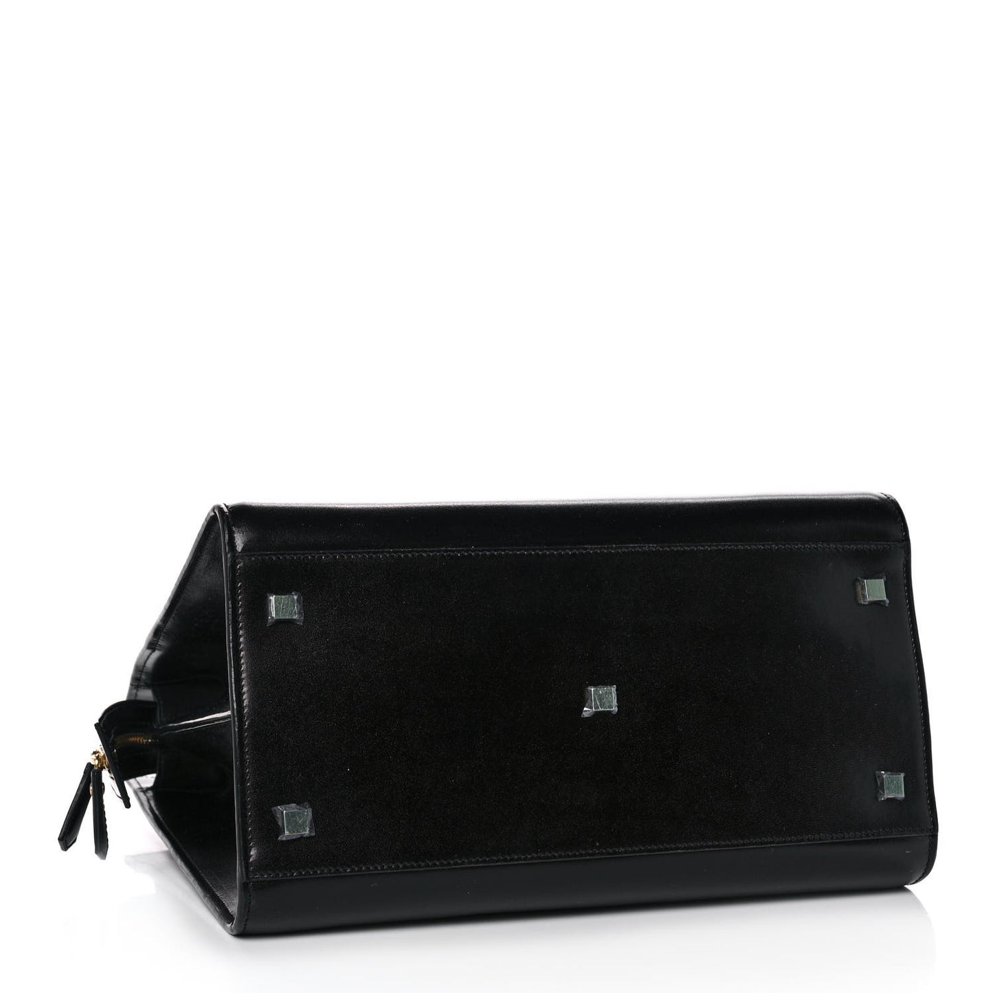 Shiny Calfskin Large Uptown Tote Black