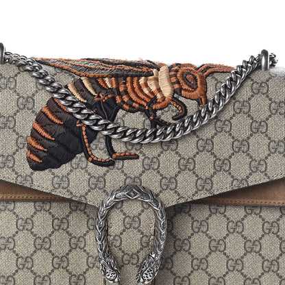 Gucci GG Supreme Monogram Bee Embroidered Medium Dionysus Shoulder Bag Taupe 8 of 10